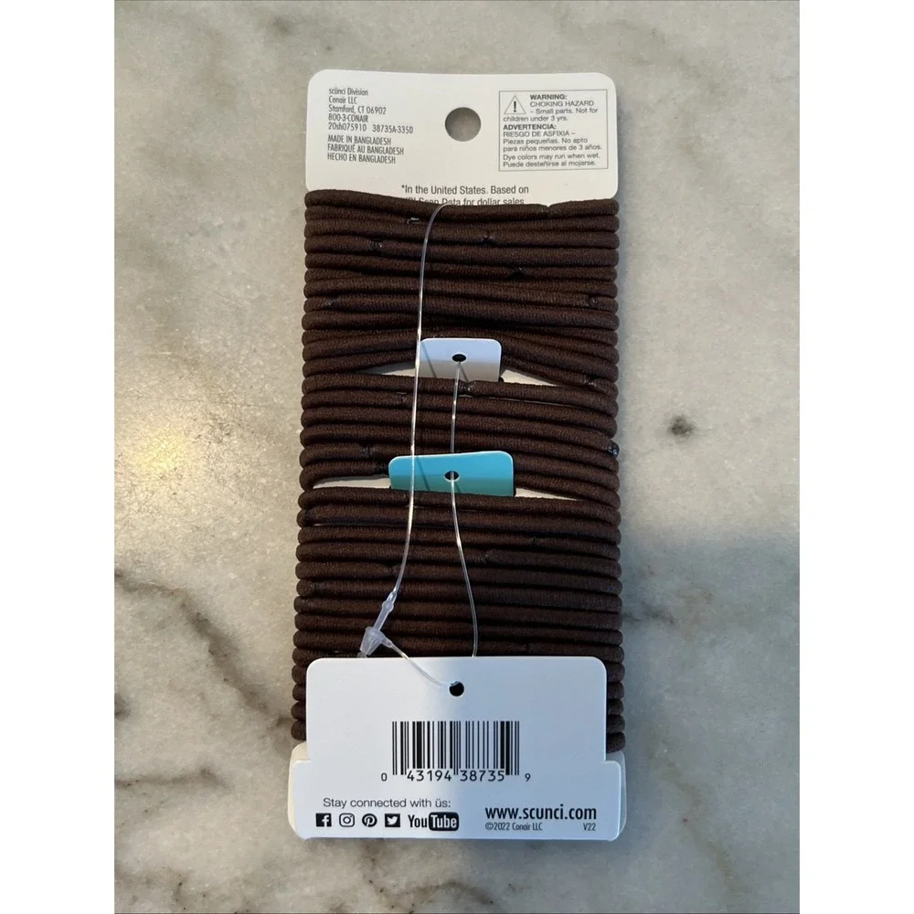Scunci Medium Hold All Day Elastic Hair‎ Ties Bands -3 Packs of 32/ 96 total